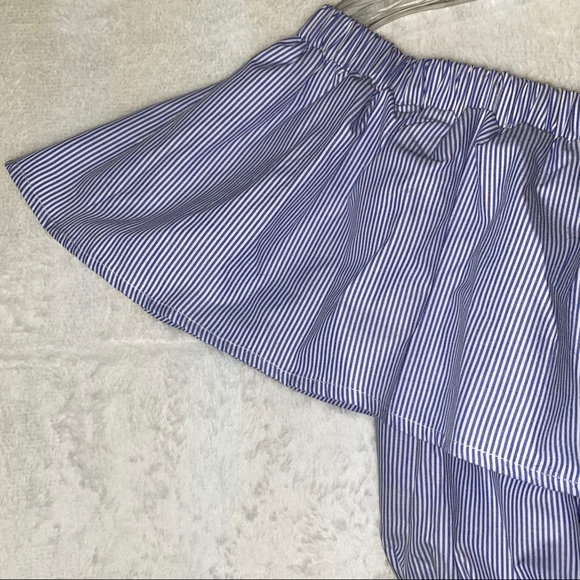 Blue and white stripe crop top - Picture 3 of 3